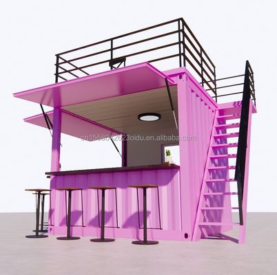 Cadre en acier et acier galvanisé pliage conteneur préfabriqué restaurant magasin de nourriture stand de 10 pieds avec des maisons de conteneurs
