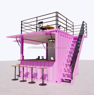 Cadre en acier et acier galvanisé pliage conteneur préfabriqué restaurant magasin de nourriture stand de 10 pieds avec des maisons de conteneurs