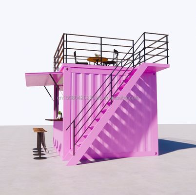 Cadre en acier et acier galvanisé pliage conteneur préfabriqué restaurant magasin de nourriture stand de 10 pieds avec des maisons de conteneurs