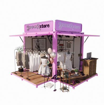 Promotion hôtelière 10ft Container pop-up magasin de vêtements avec cadre en acier et pliage en acier galvanisé