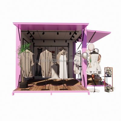 Promotion hôtelière 10ft Container pop-up magasin de vêtements avec cadre en acier et pliage en acier galvanisé