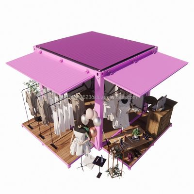 Promotion hôtelière 10ft Container pop-up magasin de vêtements avec cadre en acier et pliage en acier galvanisé