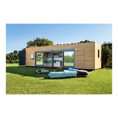Paroi 50/75/100 mm Panneau sandwich ondulé Expandable en acier Unité de vie extérieure Maison préfabriquée en bois pour la vie mobile 20ft/40ft