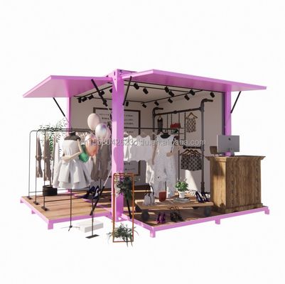 Promotion hôtelière 10ft Container pop-up magasin de vêtements avec cadre en acier et pliage en acier galvanisé