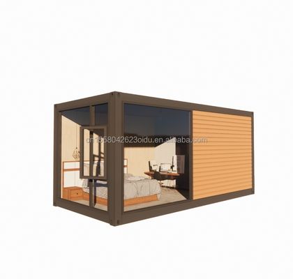 Paroi 50/75/100 mm Panneau sandwich ondulé Expandable en acier Unité de vie extérieure Maison préfabriquée en bois pour la vie mobile 20ft/40ft