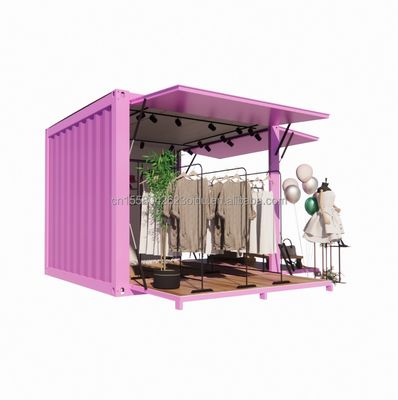 Promotion hôtelière 10ft Container pop-up magasin de vêtements avec cadre en acier et pliage en acier galvanisé