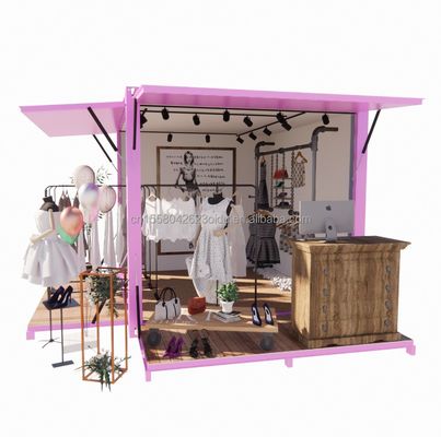 Promotion hôtelière 10ft Container pop-up magasin de vêtements avec cadre en acier et pliage en acier galvanisé