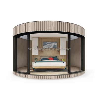 Tubes carrés en acier galvanisé Structure Maison ronde en bois CE Luxe Maison de conteneurs moderne avec fenêtres en alliage d'aluminium