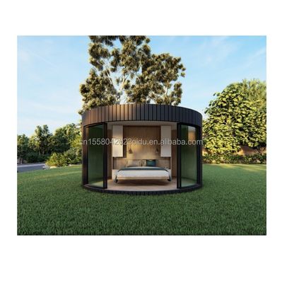 Tubes carrés en acier galvanisé Structure Maison ronde en bois CE Luxe Maison de conteneurs moderne avec fenêtres en alliage d'aluminium