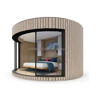 Tubes carrés en acier galvanisé Structure Maison ronde en bois CE Luxe Maison de conteneurs moderne avec fenêtres en alliage d'aluminium