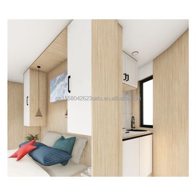 Tubes carrés en acier galvanisé Structure Maison ronde en bois CE Luxe Maison de conteneurs moderne avec fenêtres en alliage d'aluminium