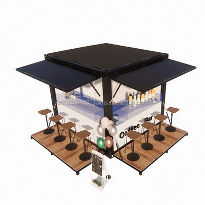 Magasin de vente au détail de couleurs personnalisées dans une cafétéria pop-up de 10 pieds avec panneau sandwich ondulé 50/75/100 mm