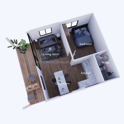 Maison de conteneurs d'usine Maison préfabriquée mobile avec panneau sandwich ondulé de 50/75/100 mm