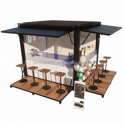Magasin de vente au détail de couleurs personnalisées dans une cafétéria pop-up de 10 pieds avec panneau sandwich ondulé 50/75/100 mm