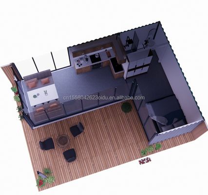 Maison mobile de luxe de 20 pieds avec logement et fenêtres en alliage d'aluminium