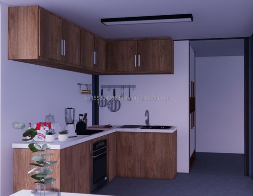 2 chambres préfabriquées Petite maison en acier pour un design moderne Maison résidentielle en bois dans un bureau extérieur