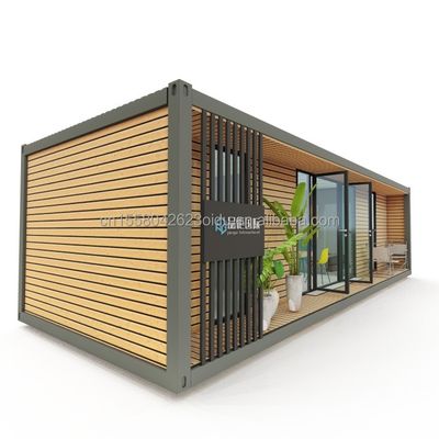 Container de luxe de 40 pieds Maison en bois avec 2 chambres préfabriquée Home Office Design moderne en acier galvanisé 180g