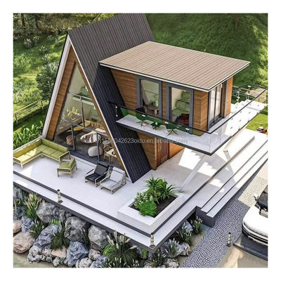 Maison de conteneurs en forme de triangle Maison en bois maison préfabriquée avec mur 50/75/100mm Panneau sandwich ondulé