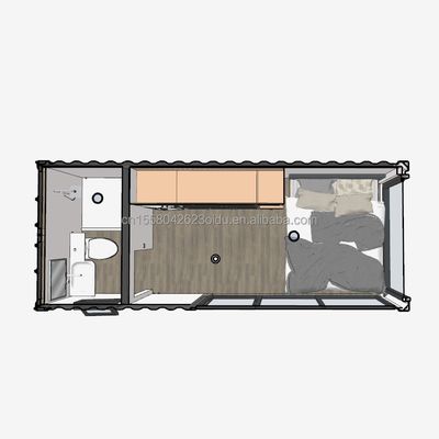 Maison de conteneurs avec conception extensible et 50/75/100mm ondes panneaux sandwich murs