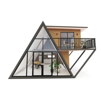 Maison de conteneurs en forme de triangle Maison en bois maison préfabriquée avec mur 50/75/100mm Panneau sandwich ondulé