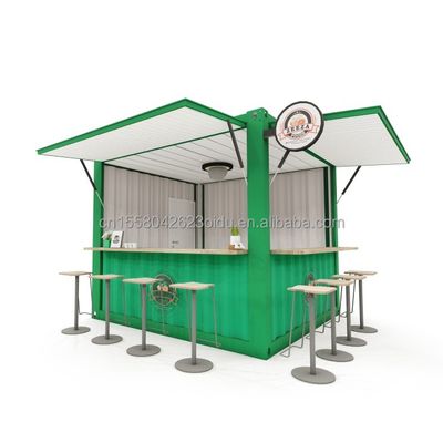 Container 10ft et 20ft Café avec alliage d'aluminium fenêtres Portable Pop Up Café Bar