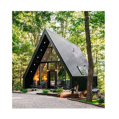 Forêt de l'UE Structure en acier triangulaire en forme de A Maisons en bois pour un mode de vie durable