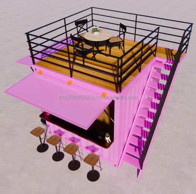 Tubes carrées en acier galvanisé utilisées pour les magasins 10 pieds pop up mobile conteneur préfabriqué restaurant kiosque alimentaire de rue
