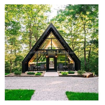 Forêt de l'UE Structure en acier triangulaire en forme de A Maisons en bois pour un mode de vie durable