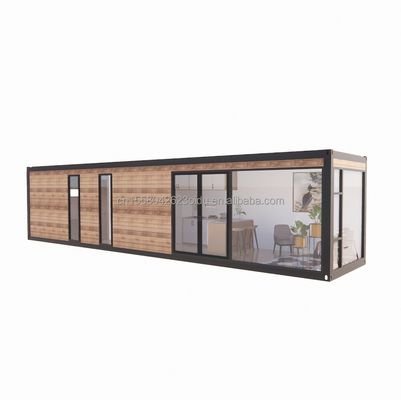 20 FT Maison de conteneurs en acier préfabriqué moderne personnalisable avec conteneur en bois extérieur et fenêtres en alliage d'aluminium