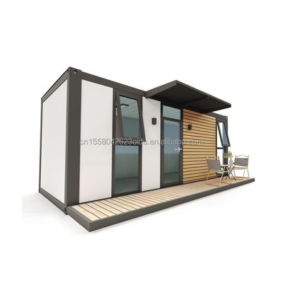 Container à paquet plat UE personnalisé moderne de luxe maison en bois préfabriquée de 20 pieds avec structure en acier jardin préfabriqué au milieu du siècle style de design moderne