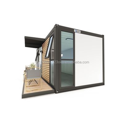 Container à paquet plat UE personnalisé moderne de luxe maison en bois préfabriquée de 20 pieds avec structure en acier jardin préfabriqué au milieu du siècle style de design moderne