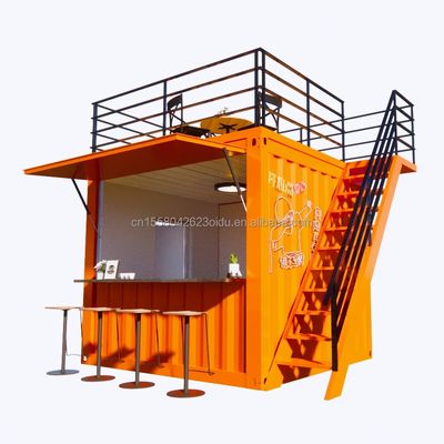 Magasin de conteneurs préfabriqués de 10 pieds pour les bars à café de restauration rapide Supermarché de couleur personnalisée