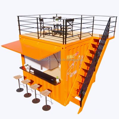 Magasin de conteneurs préfabriqués de 10 pieds pour les bars à café de restauration rapide Supermarché de couleur personnalisée