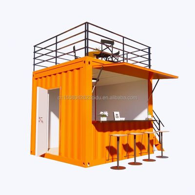 Magasin de conteneurs préfabriqués de 10 pieds pour les bars à café de restauration rapide Supermarché de couleur personnalisée