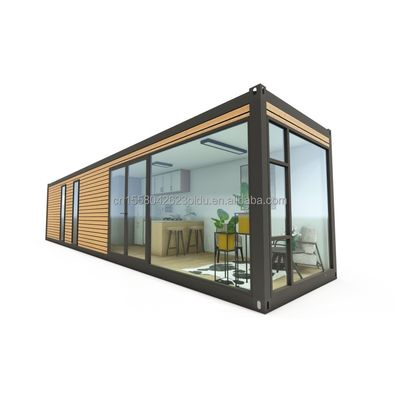 Couleur personnalisée Container préfabriqué de 40 pieds Maison en bois 3 Chambres à coucher et salon Design en acier extensible pour l'extérieur