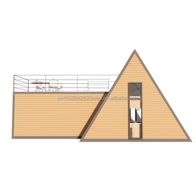 fenêtres en alliage d'aluminium luxe moderne A-frame villa basse hauteur modulaire préfabriquée isolée thermique petite maison triangulaire pour appartement