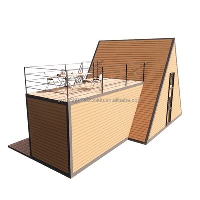 fenêtres en alliage d'aluminium luxe moderne A-frame villa basse hauteur modulaire préfabriquée isolée thermique petite maison triangulaire pour appartement