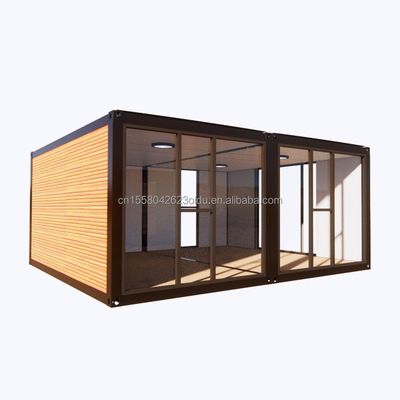 Maison de conteneurs en bois de luxe personnalisable Design moderne acier préfabriqué extérieur 20ft 40ft conteneur extensible