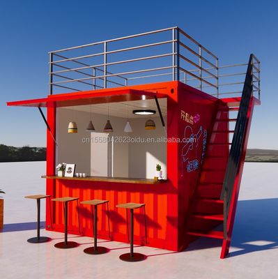 Boutique professionnel Container personnalisé Café Bar Restaurant Fast-Food Magasin de proximité Kiosque avec fenêtres en alliage d'aluminium