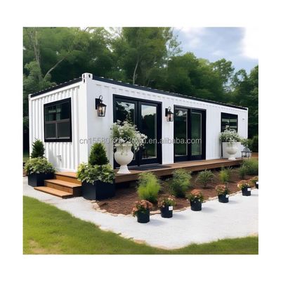 Style de design moderne 40 pieds Container pliable de deux chambres à coucher de couleur personnalisée et porte en verre pour la vie en plein air