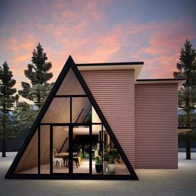 Container amovible et fenêtres en alliage d'aluminium CE UE certifié maison triangulaire préfabriquée moderne de luxe pour bureau ou entrepôt