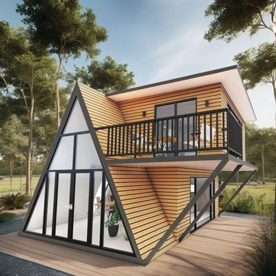 Hôtel de 20 pieds ou 40 pieds Détachable et extensible en forme de triangle Structure petite cabine maison en A-frame pour chambre ou villa