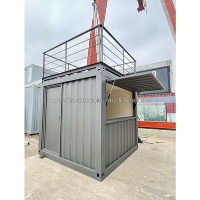 10ft Mini Pop Up Shop Container Maison Restaurant Boutique de rue de nourriture Kiosque Container avec tubes carrés en acier galvanisé