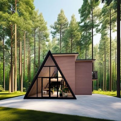 Maison préfabriquée triangulaire modulaire à fenêtres en alliage d'aluminium pour hôtel