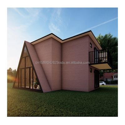 Maison préfabriquée triangulaire modulaire à fenêtres en alliage d'aluminium pour hôtel