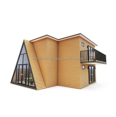 Maison préfabriquée triangulaire modulaire à fenêtres en alliage d'aluminium pour hôtel