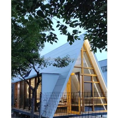 Maison triangulaire bureau modulaire préfabriqué jardin maison tubes carrés en acier galvanisé maison de conteneurs B2B pour hôtel