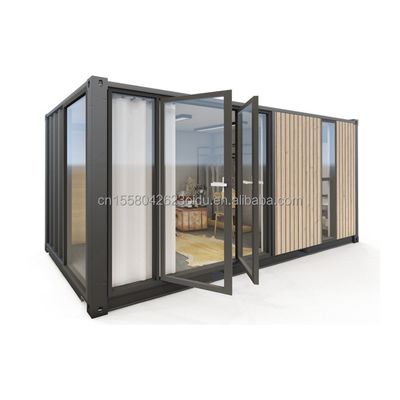 Maison de conteneurs en bois évolutifs en alliage d'aluminium pour l'UE 20ft 40ft Design moderne Hôtel en plein air et vocation