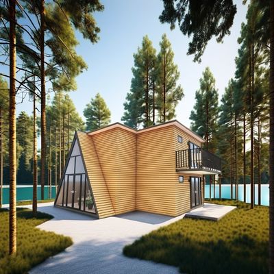 Couleur personnalisée Emballage plat Maisons préfabriquées Maison triangulaire pour hôtel