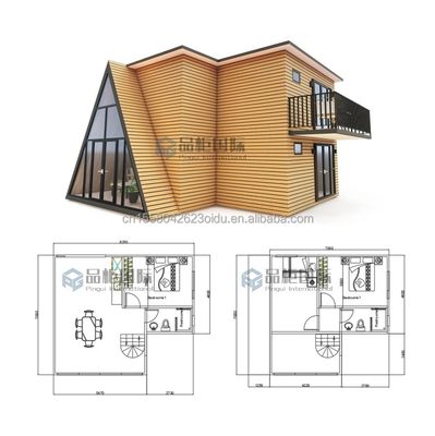 Couleur personnalisée Emballage plat Maisons préfabriquées Maison triangulaire pour hôtel